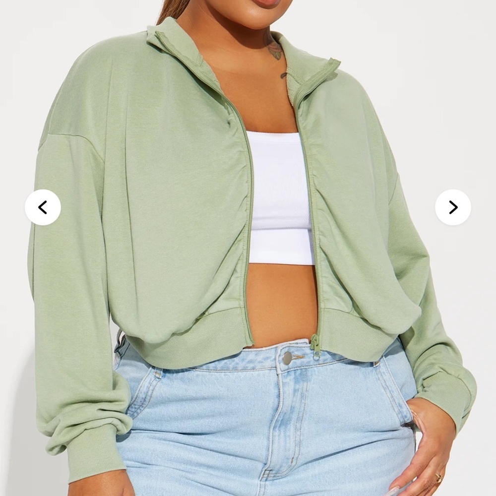 Fashion Nova Mint Green Casual Hoodie